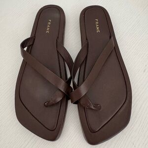 FRAME Womens Shoes Le Montauk Brown Thong Sandals Size 36 US 6 Platform Open Toe